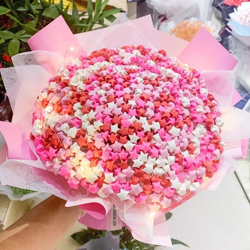 540 Sheet Origami Star Paper Strips, Colorful Folding Paper Star Strips Double Sided Lucky Wishing Star Decoration Diy Hand Art Crafts Gifts Expressing Blessings And Luck for Lover (540pcs Purple) - Image 4